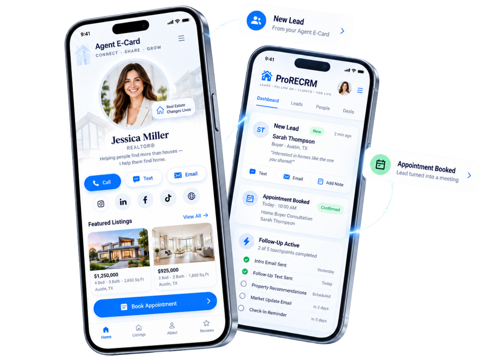 Agent E-Card connected with ProRECRM